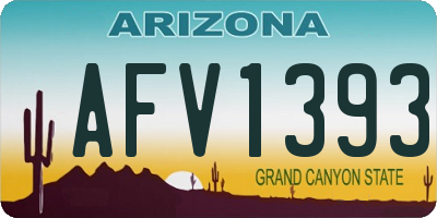 AZ license plate AFV1393