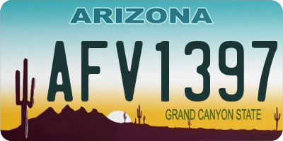 AZ license plate AFV1397