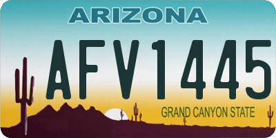 AZ license plate AFV1445