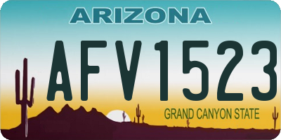 AZ license plate AFV1523