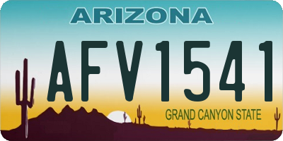 AZ license plate AFV1541