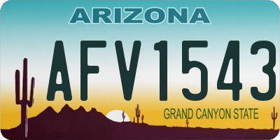 AZ license plate AFV1543