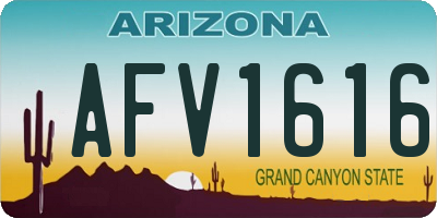 AZ license plate AFV1616