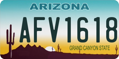 AZ license plate AFV1618
