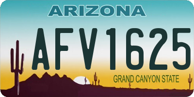 AZ license plate AFV1625