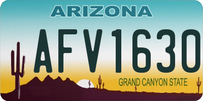 AZ license plate AFV1630