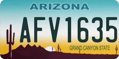 AZ license plate AFV1635
