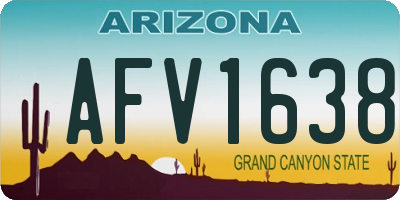 AZ license plate AFV1638