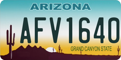 AZ license plate AFV1640