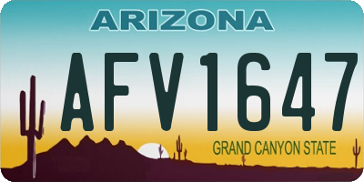 AZ license plate AFV1647