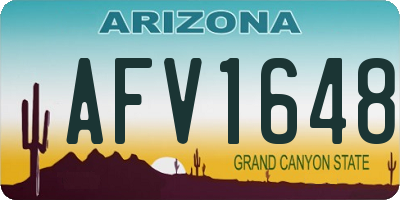 AZ license plate AFV1648