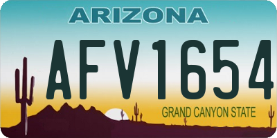AZ license plate AFV1654