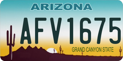 AZ license plate AFV1675