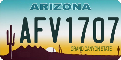 AZ license plate AFV1707