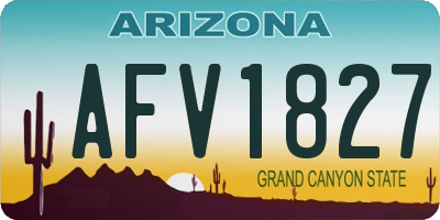 AZ license plate AFV1827