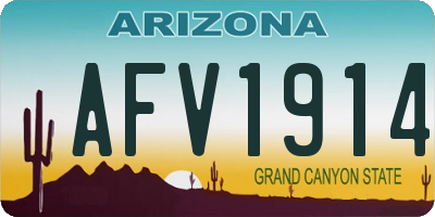 AZ license plate AFV1914