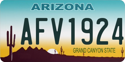 AZ license plate AFV1924