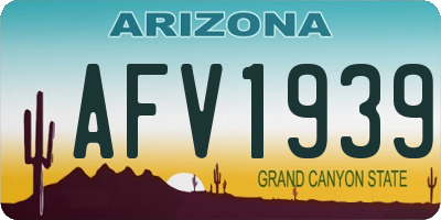 AZ license plate AFV1939