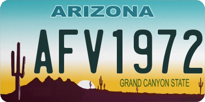 AZ license plate AFV1972