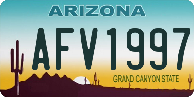 AZ license plate AFV1997