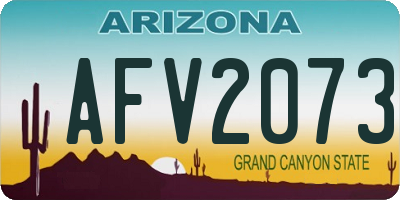 AZ license plate AFV2073