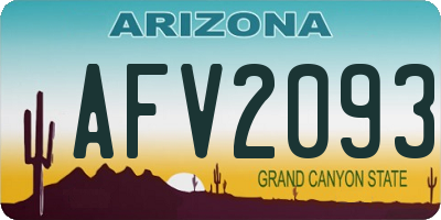 AZ license plate AFV2093