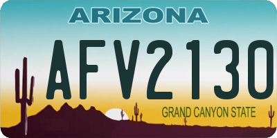 AZ license plate AFV2130