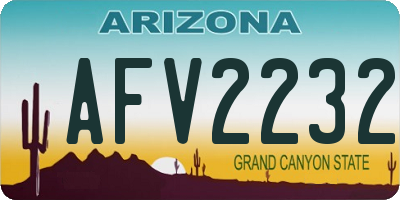AZ license plate AFV2232