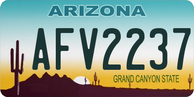 AZ license plate AFV2237