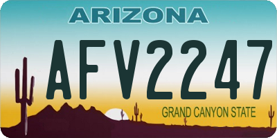AZ license plate AFV2247