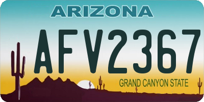 AZ license plate AFV2367