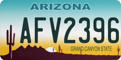 AZ license plate AFV2396