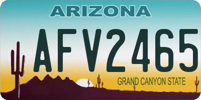 AZ license plate AFV2465
