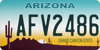AZ license plate AFV2486