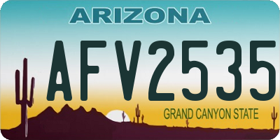 AZ license plate AFV2535