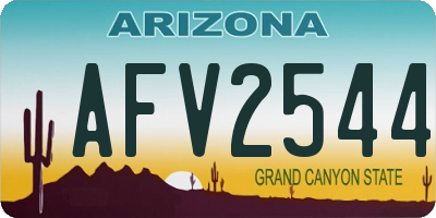 AZ license plate AFV2544