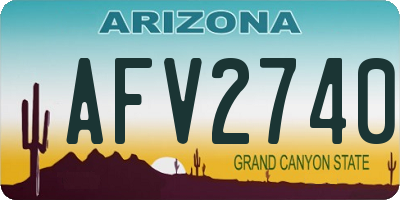 AZ license plate AFV2740