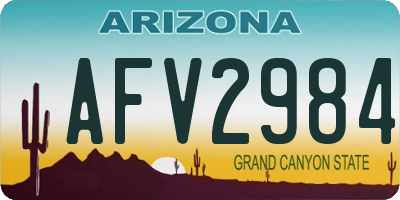 AZ license plate AFV2984