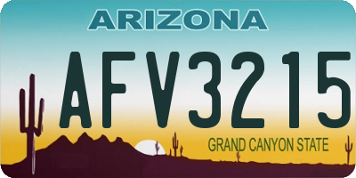 AZ license plate AFV3215