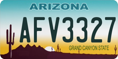 AZ license plate AFV3327