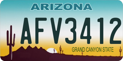 AZ license plate AFV3412