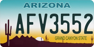 AZ license plate AFV3552