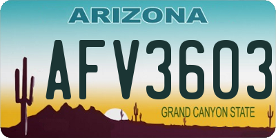 AZ license plate AFV3603
