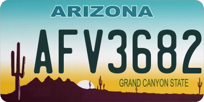 AZ license plate AFV3682