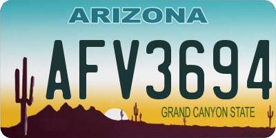AZ license plate AFV3694
