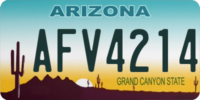 AZ license plate AFV4214