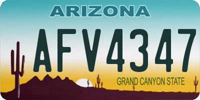 AZ license plate AFV4347