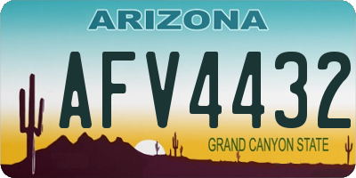 AZ license plate AFV4432