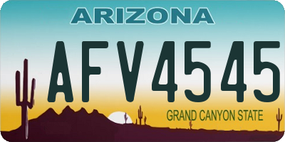 AZ license plate AFV4545