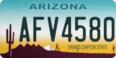 AZ license plate AFV4580